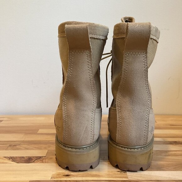 Women Bates Tactical Combat Boots 5.5 Tan Leather & Fabric steel toe security - Picture 2 of 16